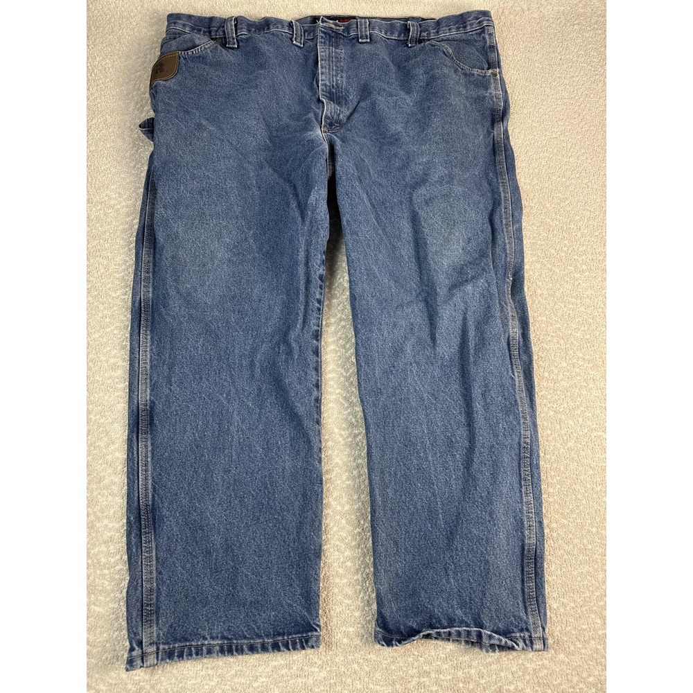 Wrangler RIGGS Workwear Jeans Mens 52x30 Blue Relaxed Fit Denim Straight Pants